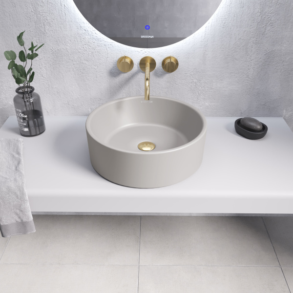 Раковина накладная (41х41) Grossman Color GR-3013GLM, серый